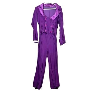 Vintage Handmade Purple Spandex Jumpsuit Sized Small to Medium